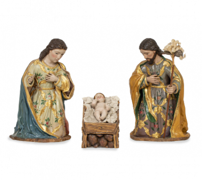 Misterio.  Madera tallada, policromada y dorada.  Trabajo quite&ntilde;o, principios del S. XVIII. 