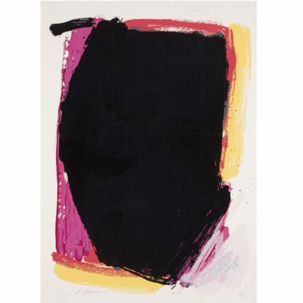 José Guerrero. "Centro negro (1988)". Serigrafía sobre papel Michel. Firmada  
