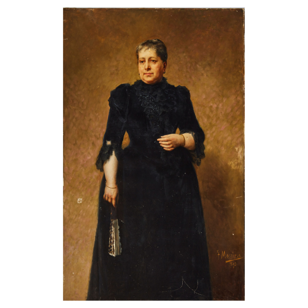 Francesc Masriera Manovens (Barcelona, 1842-1902) Dolors Serra Chopitea. &Oacute;leo sobre tela.