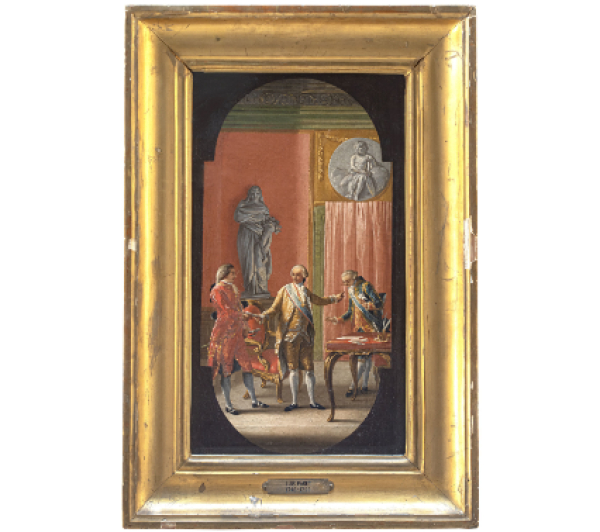 JOS&Eacute; DEL CASTILLO (Madrid, 1737-1793) / GREGORIO FERRO (1742-1812)  Carlos III ordena al conde de Floridablanca que sea declarada la guerra a Inglaterra.  