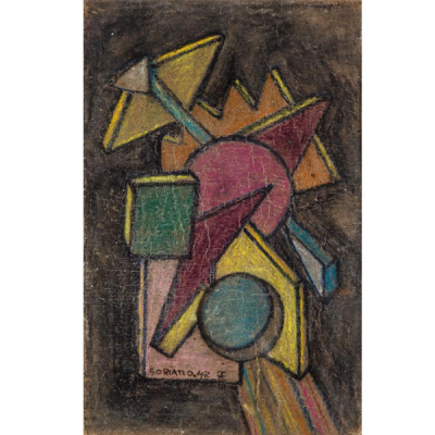 Rafael Soriano.  &quot;Sin título (1947)&quot;. Técnica mixta sobre carton.