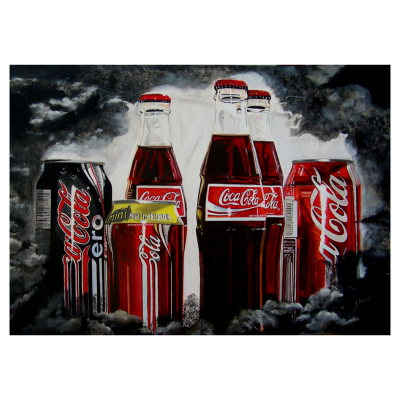 José Maria Madrid (Madrid, 1957) Coca-Cola está en todas partes. Óleo sobre tela. Firmado.