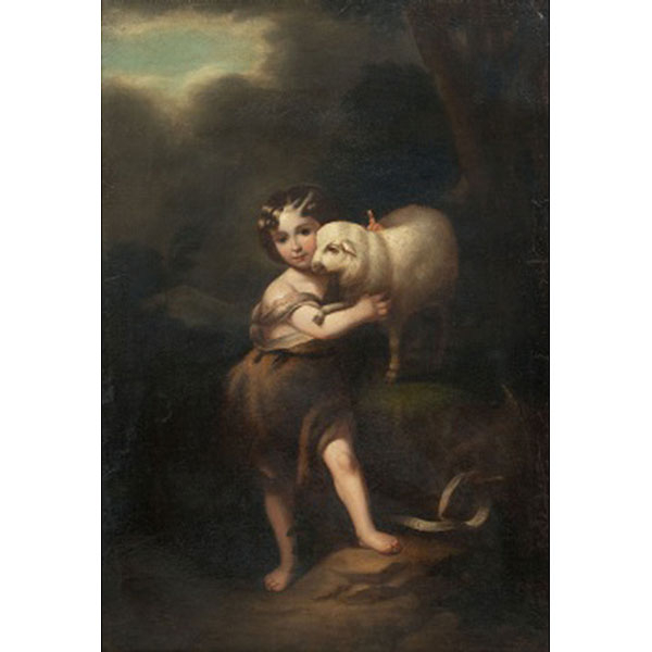 ESCUELA ESPAÑOLA  (S. XIX) "El Buen Pastor" Óleo / Lienzo 