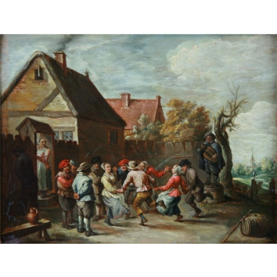 DAVID TENIERS II EL JÓVEN Baile de aldeanos