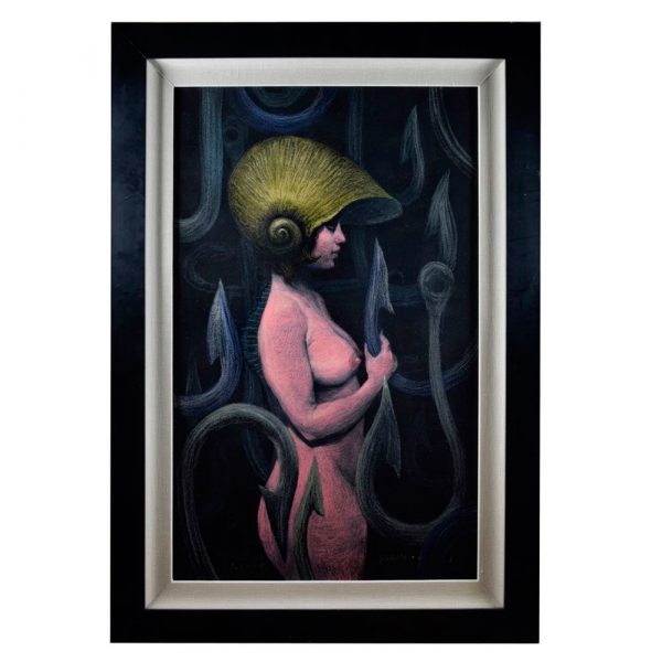 ROBERTO FABELO (Camagüey, Cuba, 1950) "Sirena" (2006).   Pastel y óleo sobre lienzo.