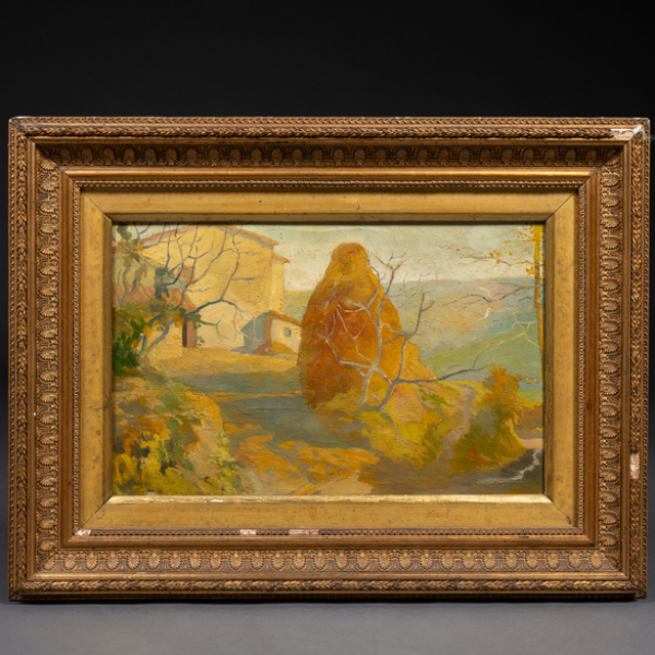 &quot;Paisaje con meta&quot;  GASPAR MONTES ITURRIOZ (Irún, 1901 - 1998)