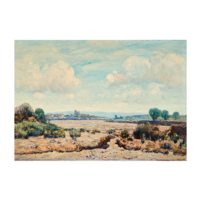 Joaquim Vancells Vieta (Barcelona, 1866-1942) Paisaje de campo. &Oacute;leo sobre tela. Firmado.