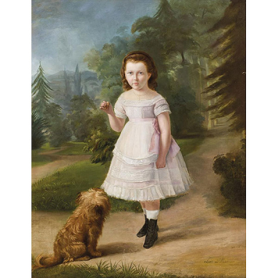 Luis de Madrazo y Kuntz. Niña con perrito