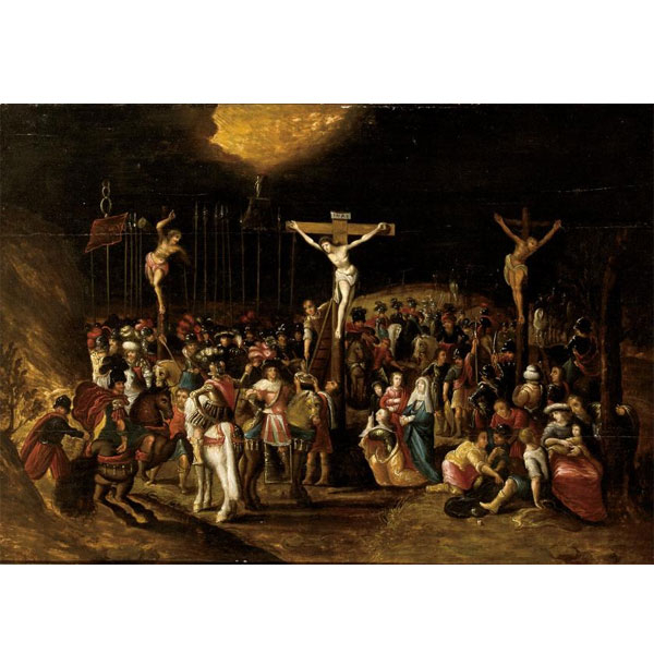FRANCKEN III, FRANS (1607 - 1667)   "Calvario". Óleo sobre tabla.