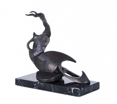 PABLO GARGALLO (Maella, Zaragoza, 1881-Reus, Tarragona, 1934)  Petite bacchante sans feuille.   Bronce. 