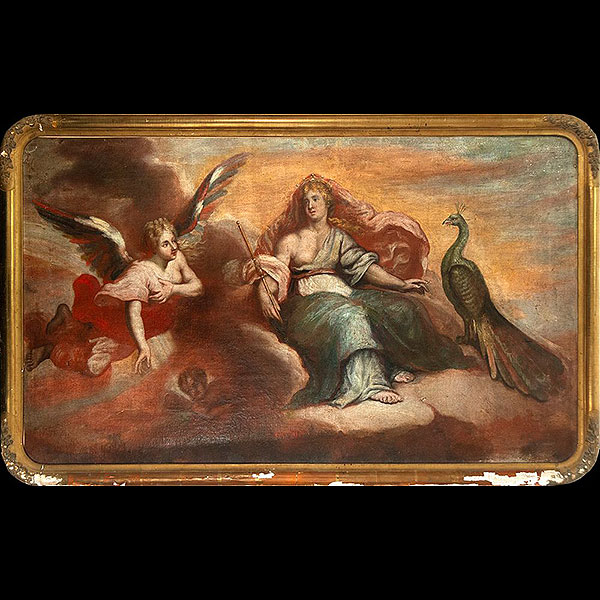 Escuela Española del siglo XVII - Diosa Hera.   Óleo sobre lienzo.