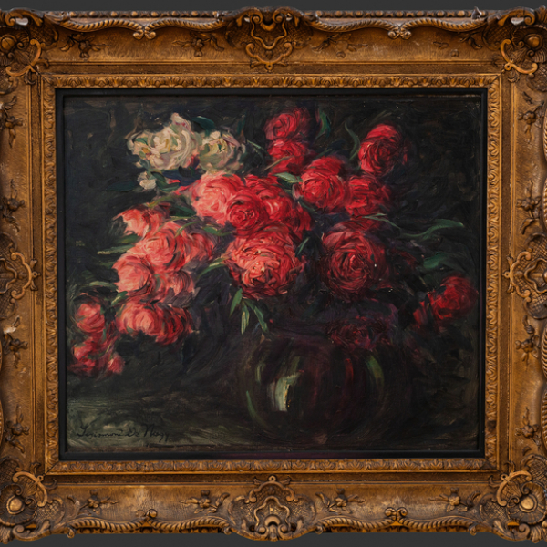 "Bodegón de Peonías"  SEGISMUNDO NAGY (Hungría, 1872 -1932) 