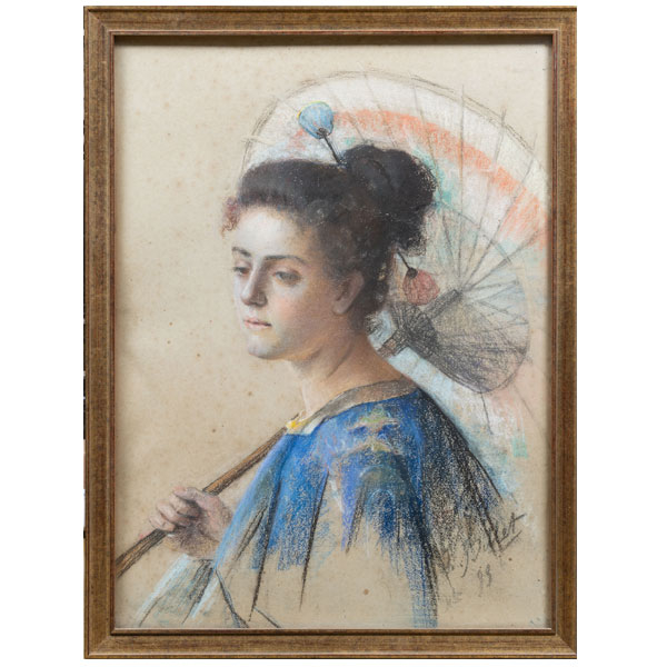 F. Millet, Escuela Francesa del siglo XIX. Pastel/papel