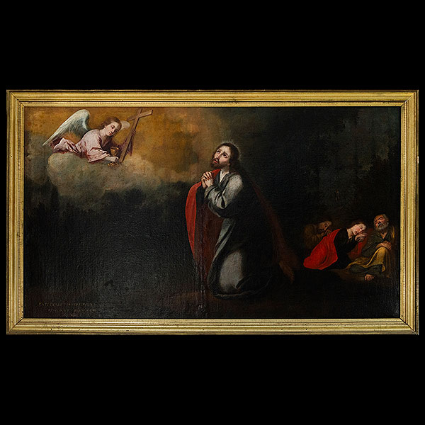 Escuela Sevillana del siglo XVII - La oraci&oacute;n en el huerto.