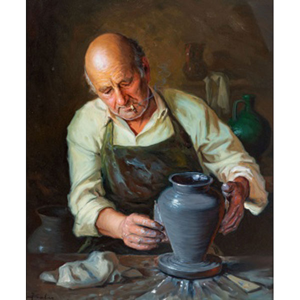 JUAN SOLER  (Madrid 1940 - 1984) "Alfarero" Firmado: J. Soler
