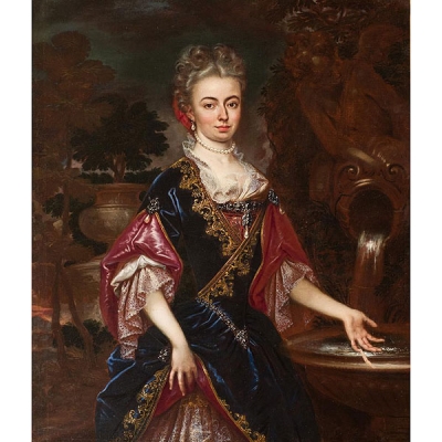 Escuela Francesa S. XVIII. La dama de la fuente