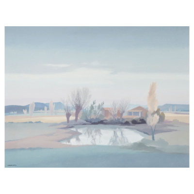 Francesc d&rsquo;Ass&iacute;s Casademont Pou (Barcelona, 1923-Girona, 2007) Melangia. Plana de Vic. &Oacute;leo sobre tela. Firmado.