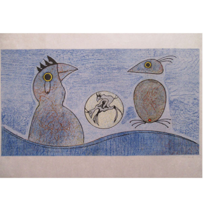 Max Ernst (1891-1976) "Oiseaux Souterrains". Litograf&iacute;a sobre papel jap&oacute;n. Firmada y numerada a mano (62/99).