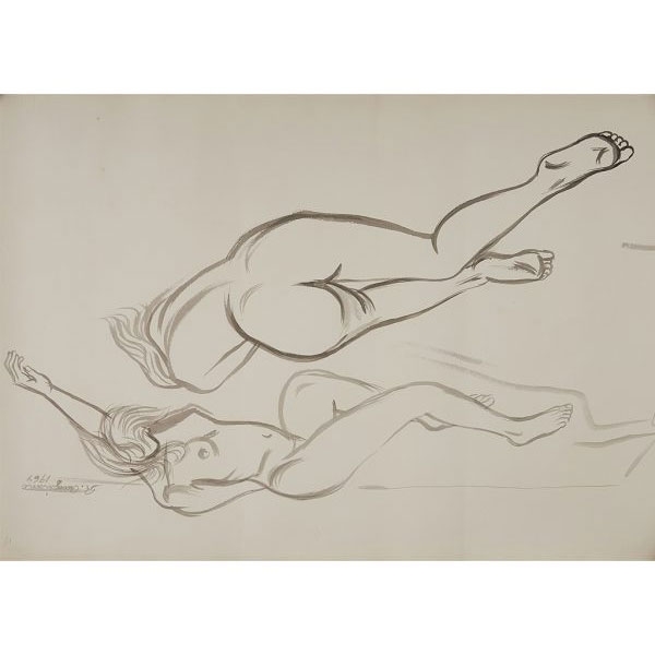 Raúl Anguiano – Se desconoce título – Aguada sobre Cartulina