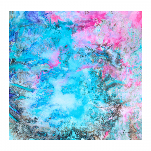 Elba Schwerdt (Bahía Blanca, Argentina, 1956)  Sin título.  Técnica mixta sobre tela. Firmado.