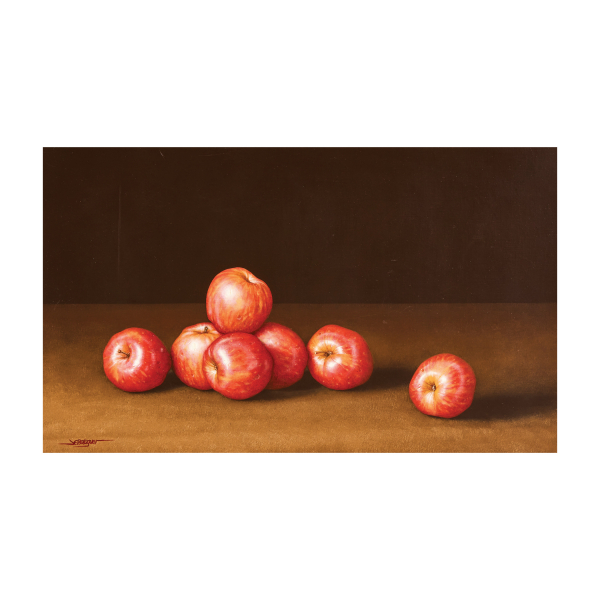 Josep-Enric Balaguer Pelegr&iacute; (Gratallops, Tarragona, 1962) Manzanas. &Oacute;leo sobre tela.
