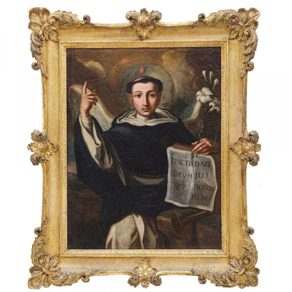 FRANCESCO SOLIMENA (Canale di Serino, 1657 – Barra, 1747), taller "San Vicente Ferrer2".   Óleo sobre lienzo.