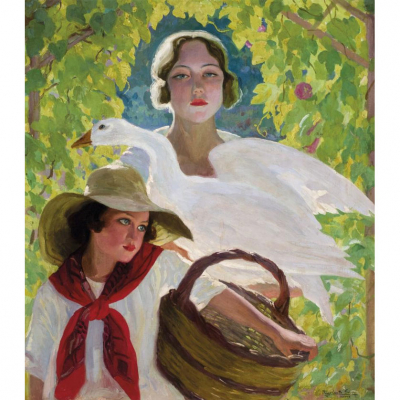 Rigoberto Soler (1896-1968). &quot;Maternidad&quot;. Óleo sobre lienzo. Firmado y localizado (Valencia)