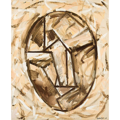 Rafael Canogar (1934) &quot;Pío XII. Serie Papas. (1985)&quot;. Óleo sobre lienzo. Firmado y fechado (85) 