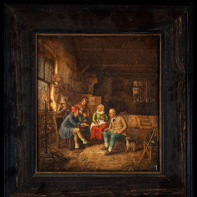 Importante Interior de Taberna Flamenca del siglo XVII - Manera de David Teniers el Joven (Amberes, h. 1610-Bruselas, 1690).