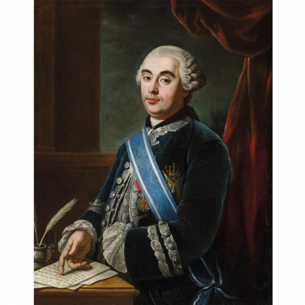 ESCUELA ESPAÑOLA S. XVIII "Retrato del Marqués del LLano". Óleo sobre lienzo.