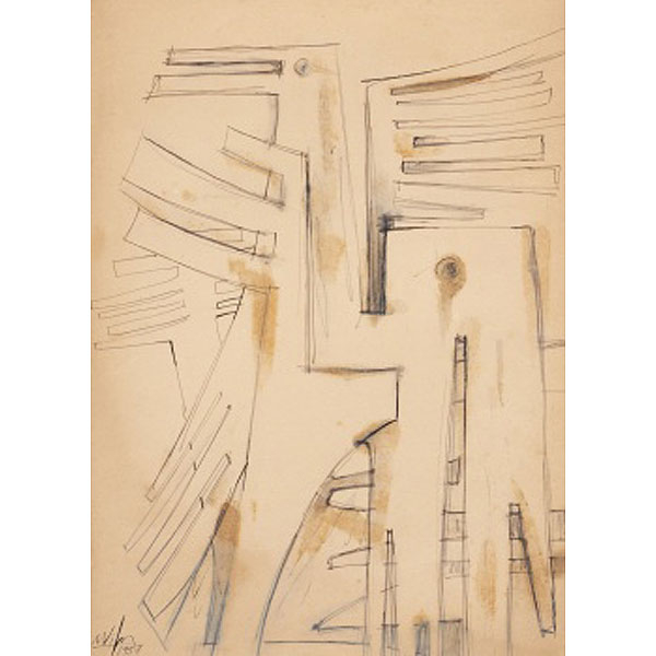 WIFREDO LAM  (Sagua la grande, Cuba 1902 - Paris 1982) "Estructura"