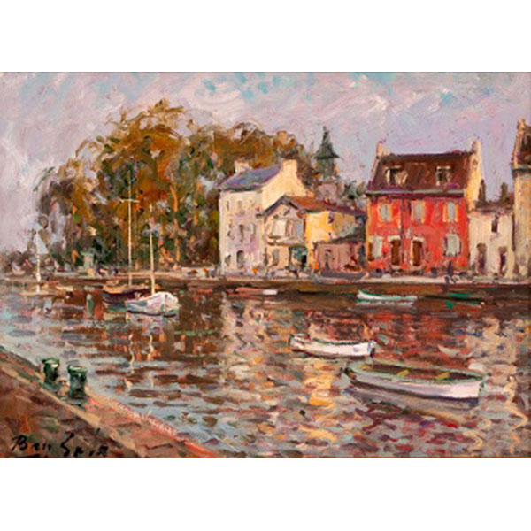 JUAN BAY&Oacute;N SALADO "BAY-SALA"  (Logro&ntilde;o 1913 - Bilbao 1995) "Vista del puente de L&acute; abb&eacute;. Bretana. Francia"