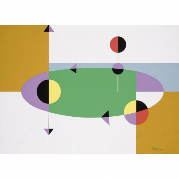 César Manrique. "Banderas del Cosmos I (1985)". Serigrafía sobre papel. Firmada y fechada 
