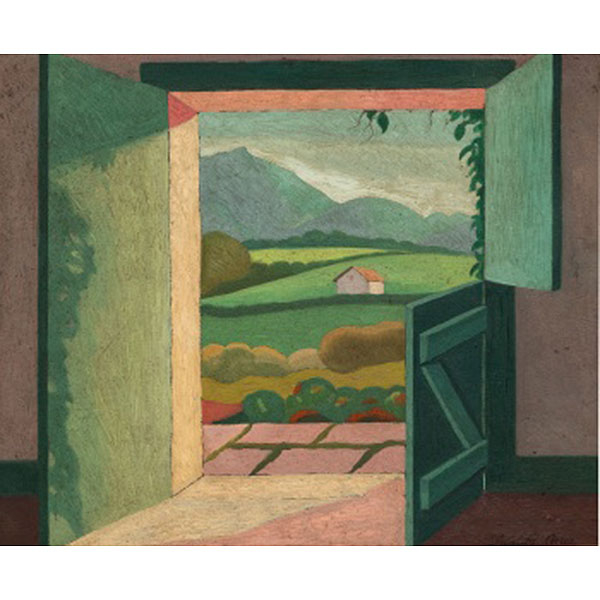 RICARDO ARRÚE Y VALLE  (Bilbao 1890 - Caracas 1978) "Paisaje con caserío "