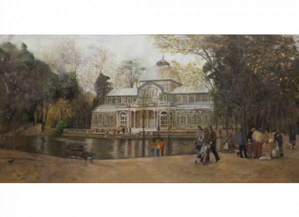 AMALIA AVIA (Santa Cruz de la Zarza, Toledo, 1930 - Madrid, 2011)  El Palacio de Cristal, Madrid, 1985. 