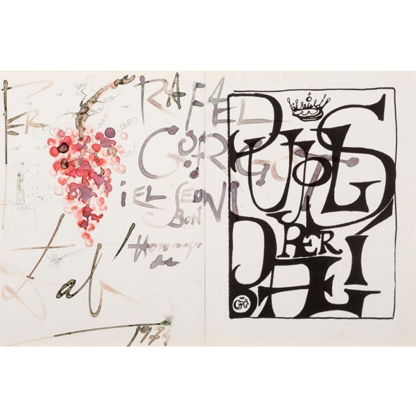 Salvador Dalí i Domenech (1904 - 1989).   "Sin título". Acuarela y tinta