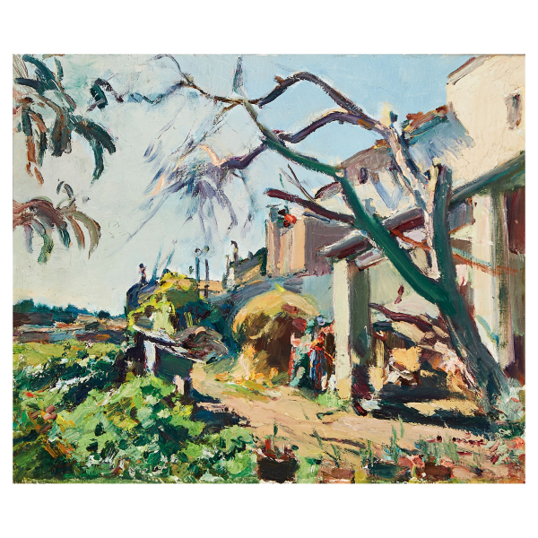 Joaquim Mir Trinxet (Barcelona, 1873-1940) Cal Betas. Óleo sobre tela. Firmado