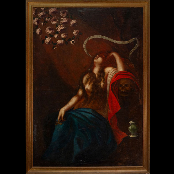 Magdalena Penitente escuela Napolitana o Boloñesa del siglo XVII - Círculo de Carracci, Annibale (Bolonia, 3 de noviembre de 1560-Roma, 15 de julio de 1609).