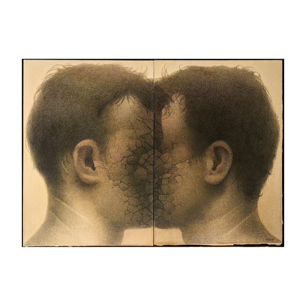 Manuel Boix Álvarez (La Alcudia, Valencia, 1942)  Narcís.  Técnica mixta sobre tela. Firmado y fechado en 1975. 