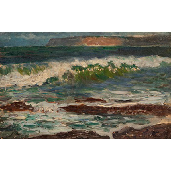 IGNACIO UGARTE Y BERECIARTE  (San Sebastian 1858 - 1914) "Vista de Punta Galea" Óleo / Lienzo 