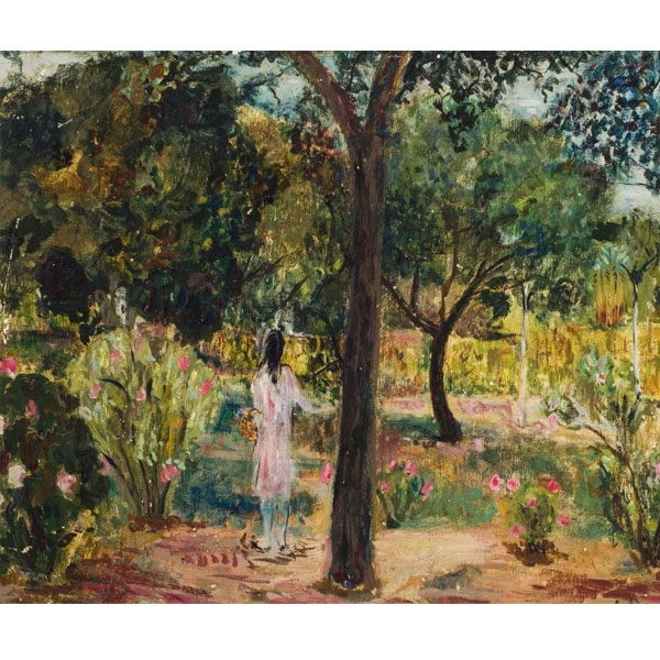 Carmen Laffon.   &quot;Niña en el jardín (c. 1960)&quot;. 