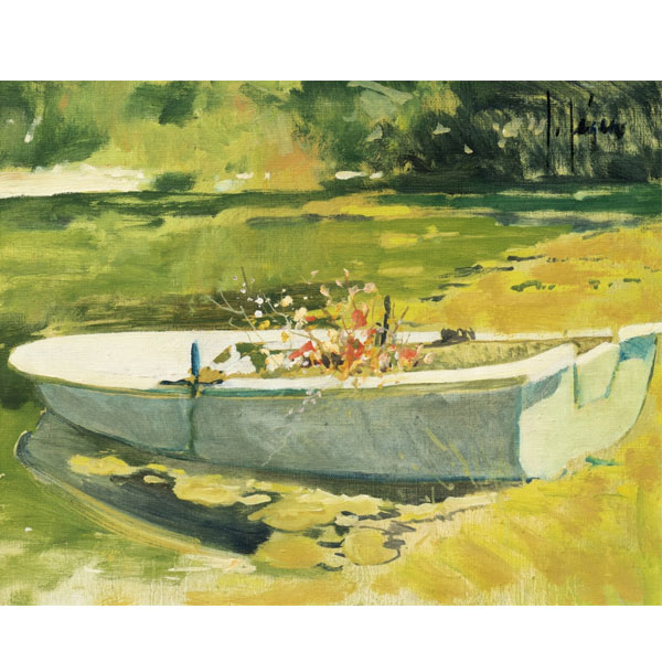 ISIDORO&nbsp;LAZARO FERRE&nbsp;  (1949)&nbsp; "Barca con flores".&nbsp; Firmado:&nbsp;I. L&aacute;zaro&nbsp; &Oacute;leo / Lienzo&nbsp;