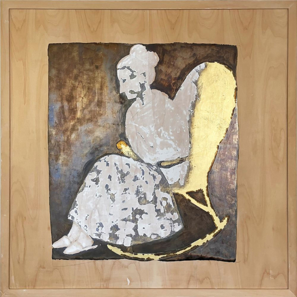 Gino De Dominicis (Ancona,1947 - Roma,1998) - Nonnetta (Granny) (1997).    Óleo y pan de oro sobre madera.