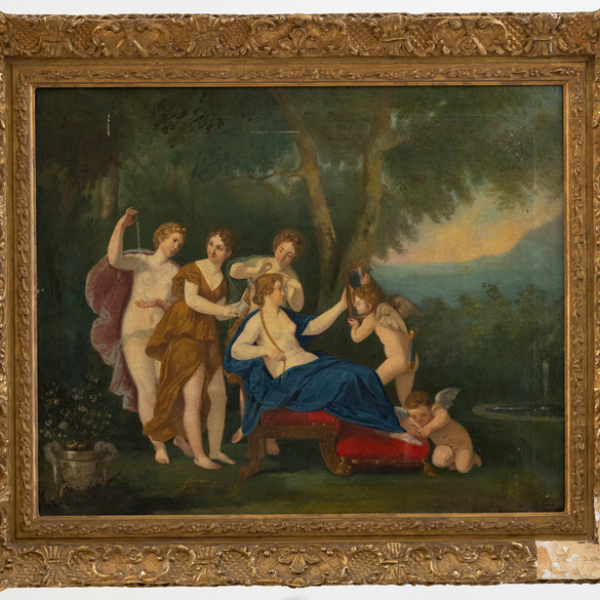 "Venus ante el espejo de cupido"  ESCUELA FRANCESA DEL SIGLO XIX 