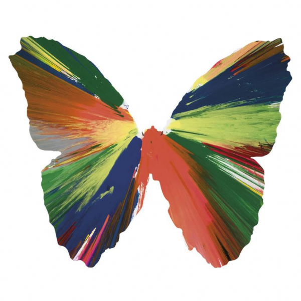 Damien Hirst. "Spin (Butterfly)". Acrílico sobre papel. Firma e inscripción estampada al dorso