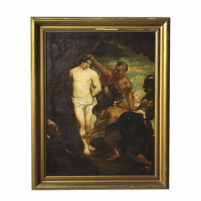 Seguidor de Anton Van Dyck &quot;Martirio de San Sebastián&quot;, s.XVIII-XIX.  Óleo sobre lienzo. Copia de la obra homónima de Van Dyck (1599–1641), actualmente ubicada en el monasterio de El Escorial.