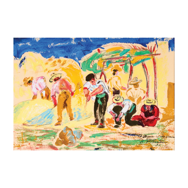 Benjamín Palencia (Borrax, Albacete, 1894-Madrid, 1980) Campesinos. Técnica mixta 