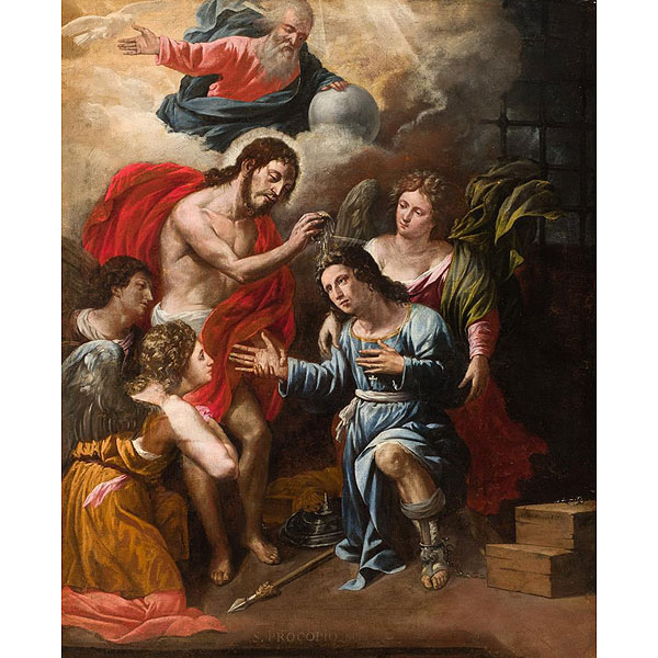 Francesco Solimena (1657 - 1747)  "Bautismo de San Procopio".