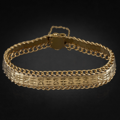 Pulsera articulada en oro amarillo de 18 kt