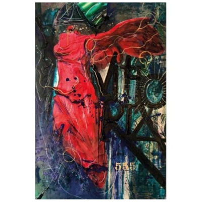 Rebeca Segura Rahme – Red Queen SErie Liberi – Collage sobre Lienzo